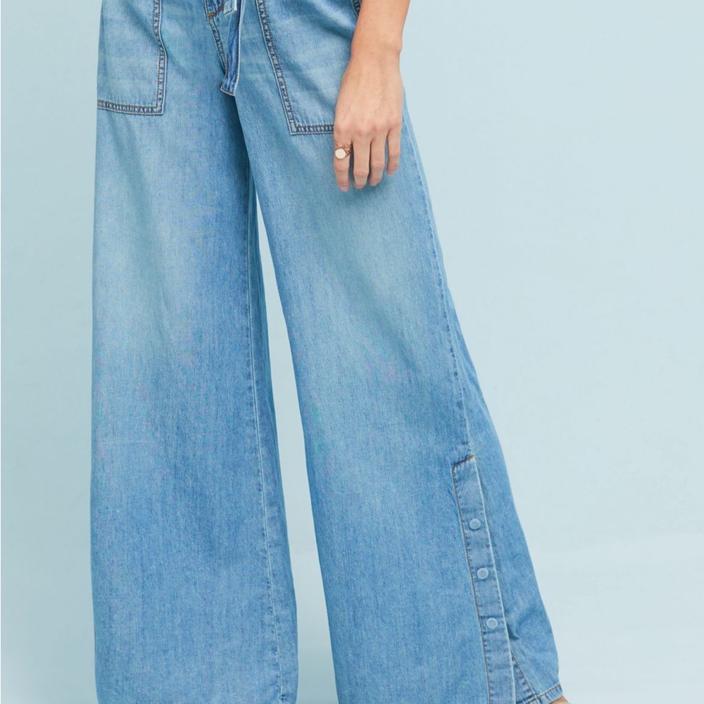 Anthropologie Light Blue Flare Jeans - Picture 4 of 13